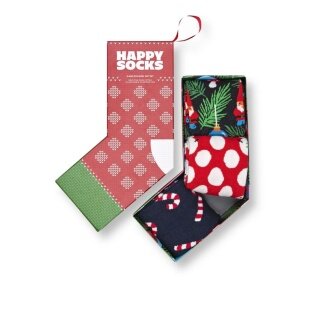 Happy Socks Tagessocke Crew X-Mas Stocking Socks Gift Set bunt <b>Geschenkbox </b> - 3 Paar