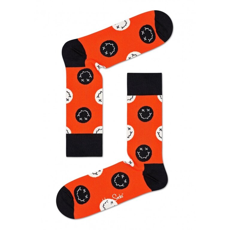 Happy Socks Tagessocke Crew Halloween Smiley orange 1er