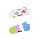 Happy Socks Tagessocke Sneaker Low Ice Cream & Stripe weiss/bunt - 2 Paar