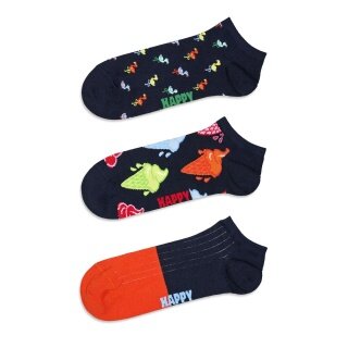 Happy Socks Tagessocke Sneaker Low (Eis/Flamingo) navyblau - 3 Paar