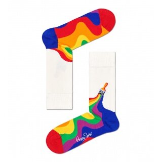 Happy Socks Tagessocke Crew Pride Color weiss/bunt - 1 Paar