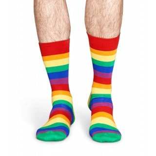 Happy Socks Tagessocke Crew Pride Stripes (Streifen) bunt - 1 Paar
