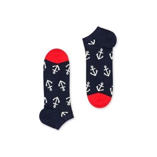 Happy Socks Tagessocke Sneaker Low Big Anchor (Anker) navyblau - 1 Paar