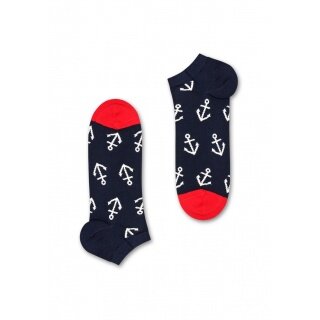 Happy Socks Tagessocke Sneaker Big Anchor (Anker) dunkelblau/weiss/rot - 1 Paar