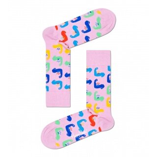 Happy Socks Tagessocke Crew World´s Strong pink - 1 Paar