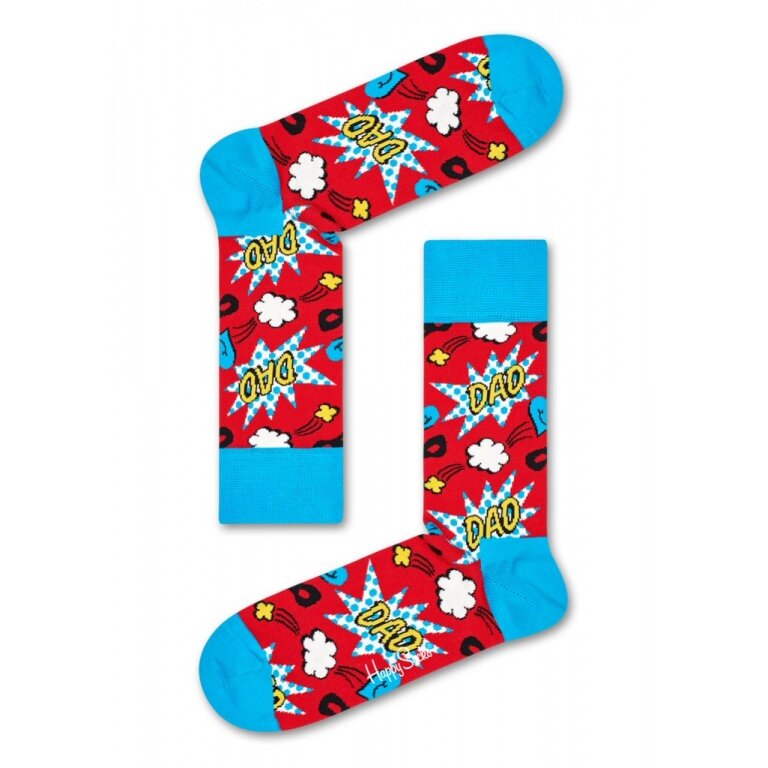 Happy Socks Tagessocke Crew Super Dad rot - 1 Paar