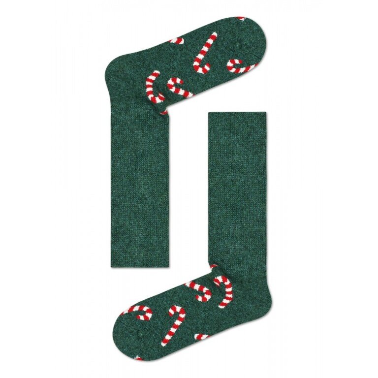 Happy Socks Wollsocke Crew Candy Cane (Zuckerstange) Cosy grün 1er