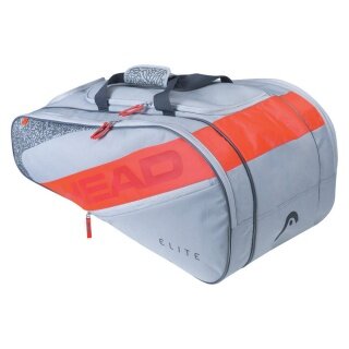 Head Tennis-Racketbag Elite Allcourt (Schlägertasche, 2 Hauptfächer) grau/orange