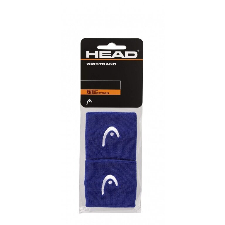 Head Schweissband Handgelenk Logo blau - 2 Stück