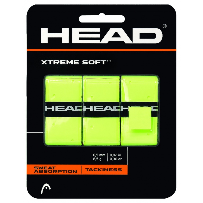 Head Overgrip Xtreme Soft 0.5mm (Allound/glatt/gelocht/griffig) gelb 3er