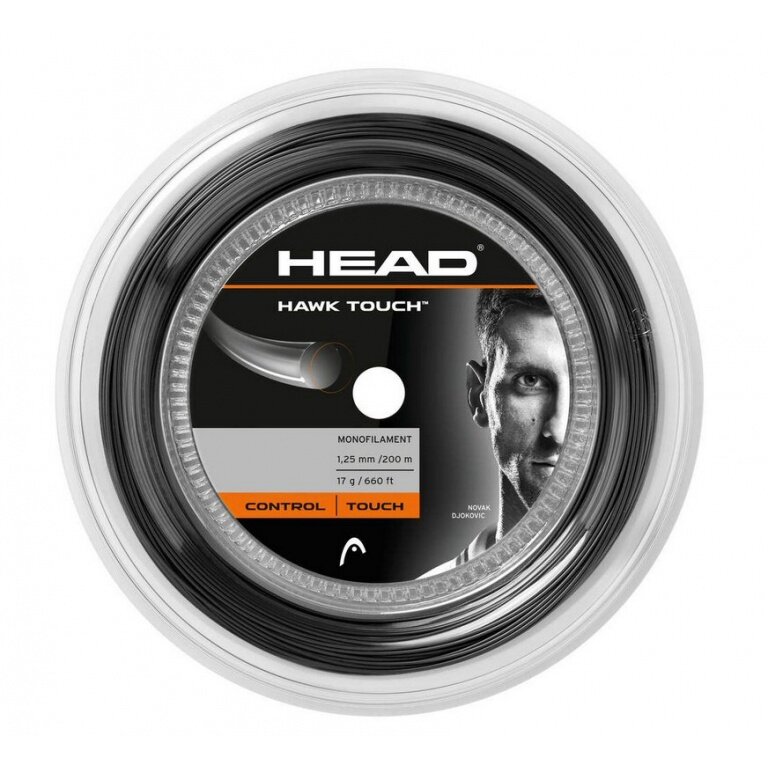 Head Tennissaite Hawk Touch (Haltbarkeit+Kontrolle) anthrazit 200m Rolle