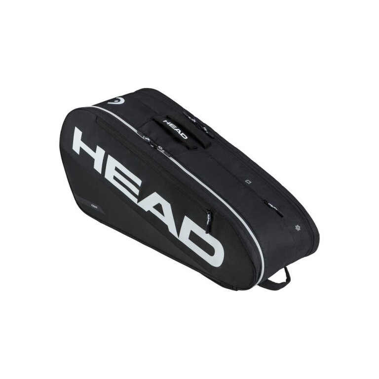 Head Tennis-Racketbag Tour Racquet Bag M (Schlägertasche, 2 Hauptfächer) 2026 schwarz/weiss 6er