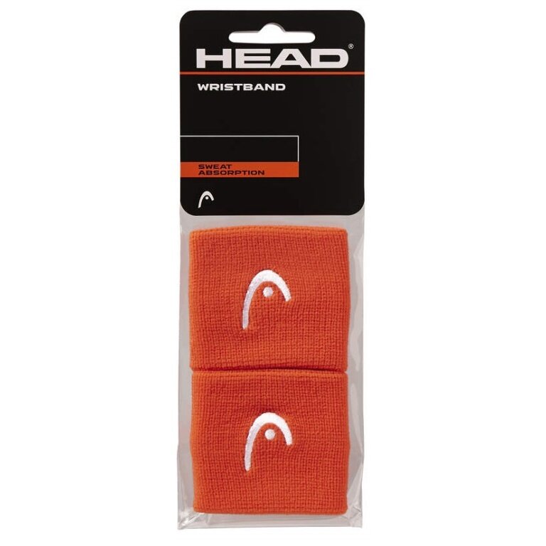 Head Schweissband Handgelenk Logo orange - 2 Stück