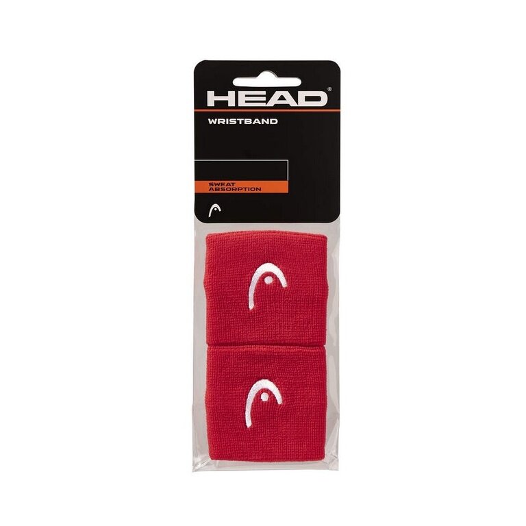 Head Schweissband Handgelenk Logo rot - 2 Stück