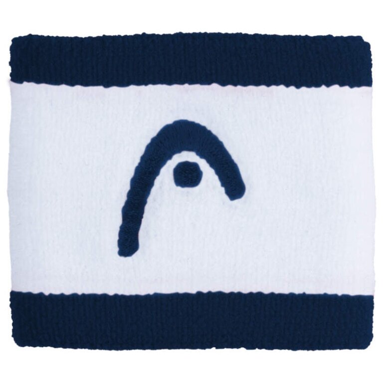 Head Schweissband Handgelenk Logo Striped navyblau/weiss - 2 Stück