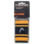 Head Schweissband Striped Handgelenk Jumbo navyblau/gelb - 2 Stück