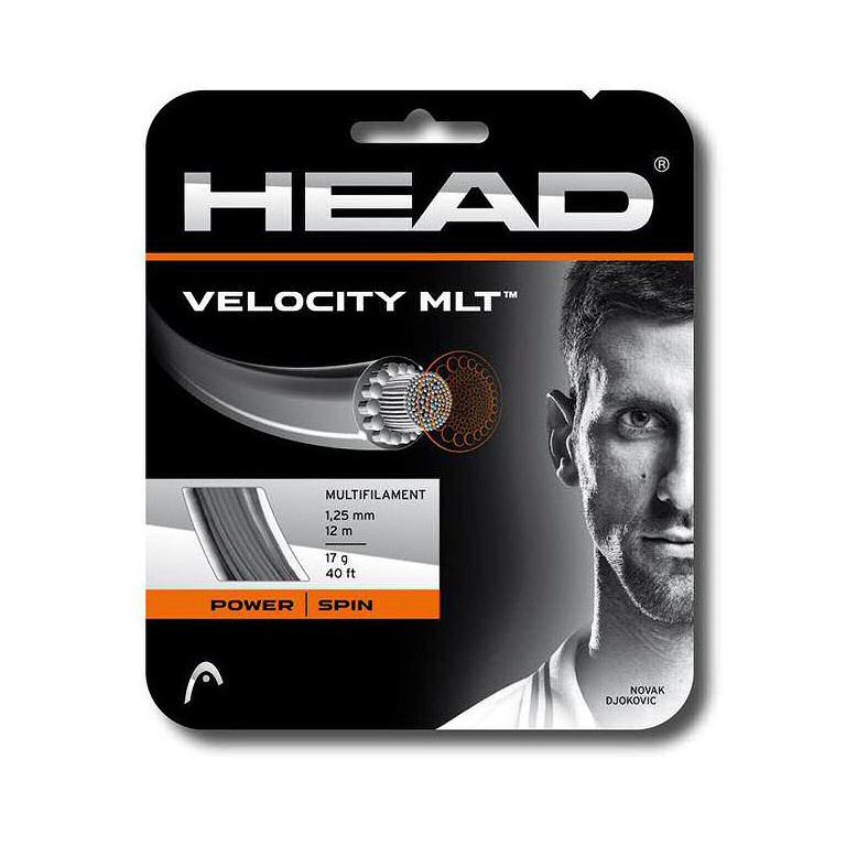 Besaitung mit Tennissaite Head Velocity MLT (Armschonung+Touch) schwarz
