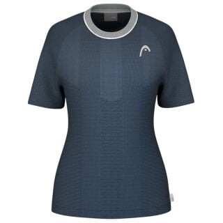Head Tennis-Shirt Performance 2025 (Polyester-Jacquard, schnelltrocknend) navyblau Damen