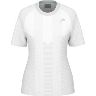 Head Tennis-Shirt Performance 2025 (Polyester-Jacquard, schnelltrocknend) weiss Damen