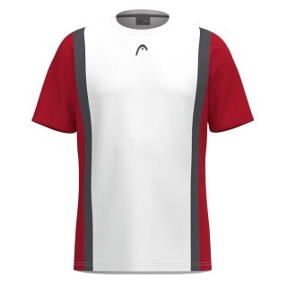 Head Tennis-Tshirt Club 25 Tech (100% Polyester, atmungsaktiv) 2025 weiss/rot Jungen