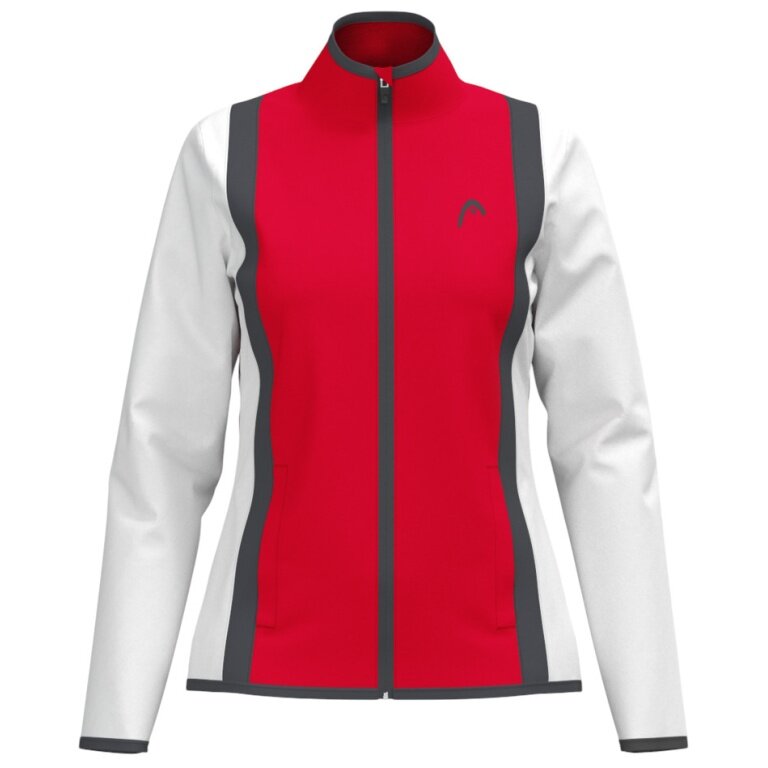 Head Tennisjacke Club 25 Full Zip (Moisture Transfer Microfiber Technologie) 2025 rot/weiss Damen