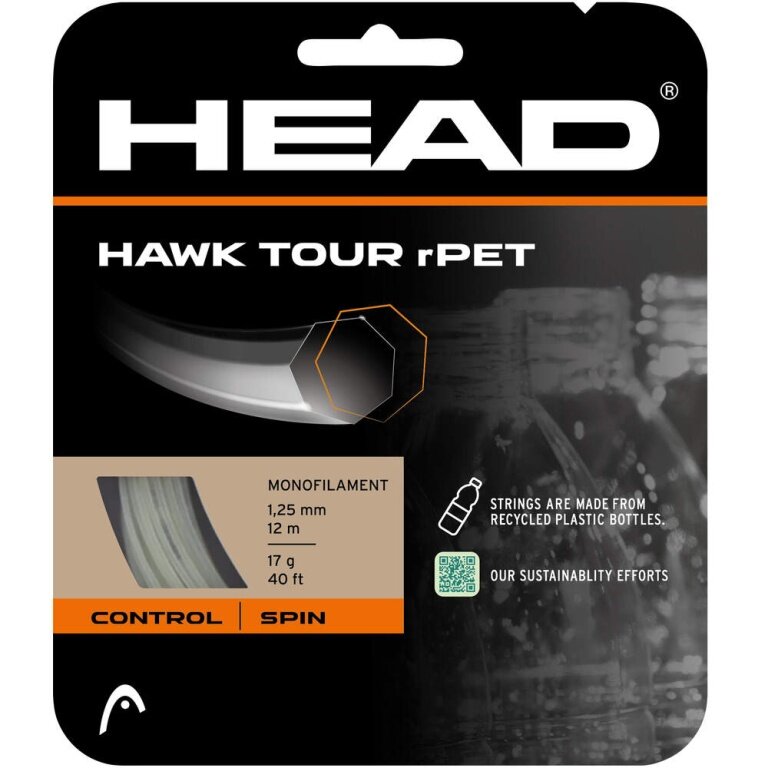 Head Tennissaite Hawk Tour rPET (Kontrolle+Spin) natur 12m Set