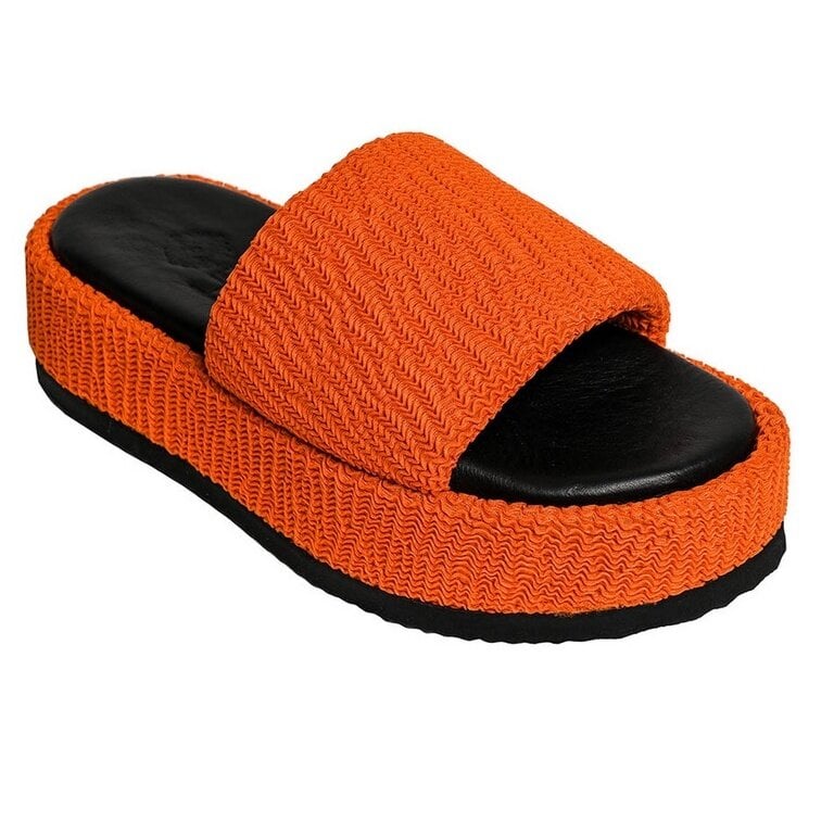 Hebe Athens Sandale Puffy Ibiza Flatform Slide orange Damen