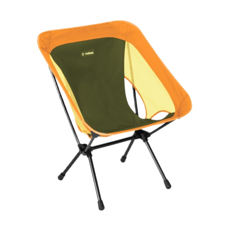 Helinox Campingstuhl Chair One (re) - leicht, einfacher Zusammenbau, stabil, Tension Design - forestgrün/gelb