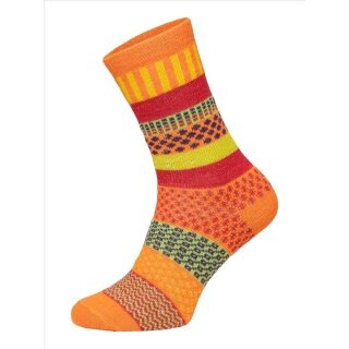 HomeOfSocks Wollsocken Hygge mehrfarbig orange/rot - 1 Paar