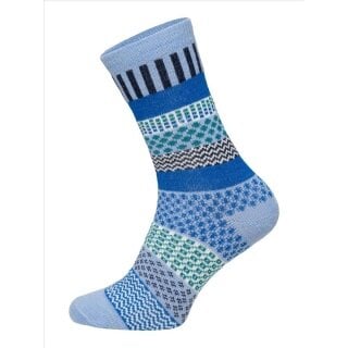 HomeOfSocks Wollsocke Hygge mehrfarbig blau - 1 Paar