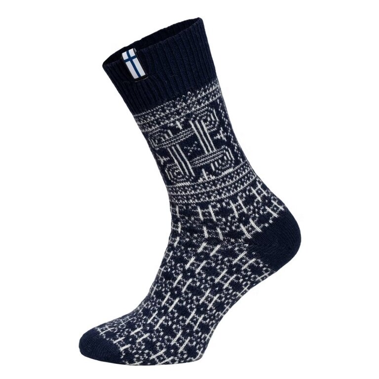 HomeOfSocks Wollsocke Skandinavisch Finnland navyblau - 1 Paar