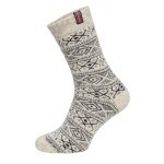 HomeOfSocks Wollsocke Skandinavisch Flag Norwegen wollweiss/anthrazit - 1 Paar