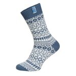 HomeOfSocks Wollsocke Skandinavisch Flag Island hellblau - 1 Paar