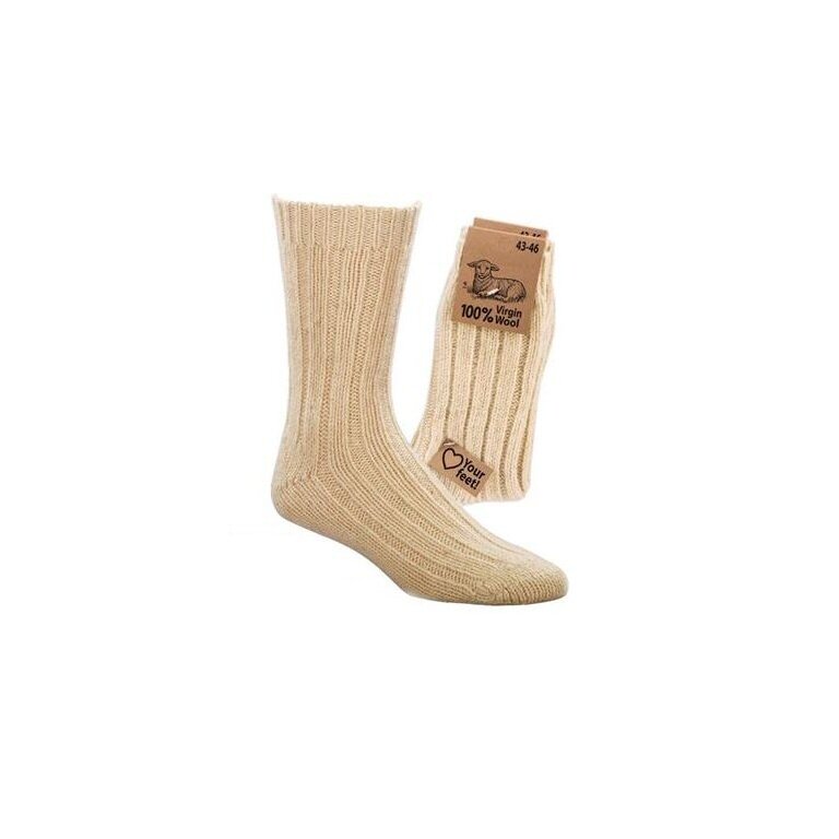 HomeOfSocks Wollsocken 100% Virgin Wool weiss - 1 Paar