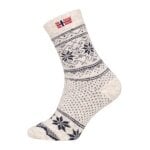 HomeOfSocks Wollsocke Skandinavisch Thick Flag Norwegen ecru/navyblau - 1 Paar