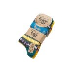 HomeOfSocks Wollsocken Hygge mit Elch Motiv mehrfarbig petrol/gelb Damen - 2 Paar