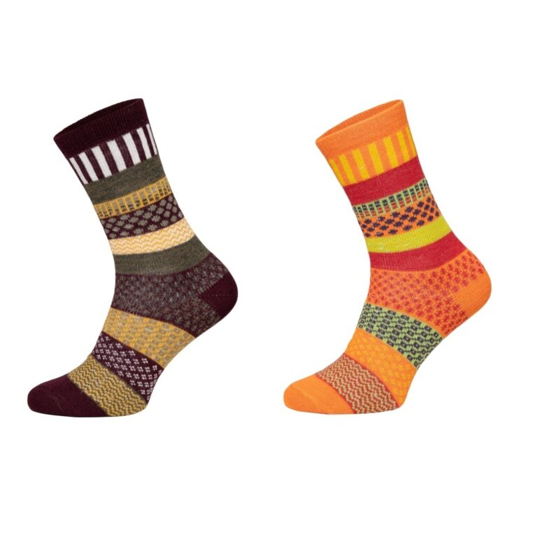 HomeOfSocks Wollsocken Hygge mehrfarbig orange/braun - 2 Paar