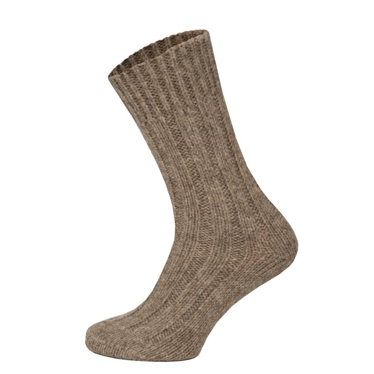 HomeOfSocks Wollsocken 100% Natur Warm taupebraun - 1 Paar