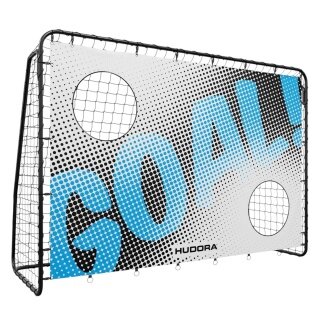 Hudora Fussballtor Trainer mit Torwand (Motiv-Goal, strapazierfähig, sicherer Halt) schwarz - 213x152x76cm