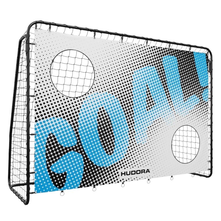 Hudora Fussballtor Trainer mit Torwand (Motiv-Goal, strapazierfähig, sicherer Halt) schwarz - 213x152x76cm