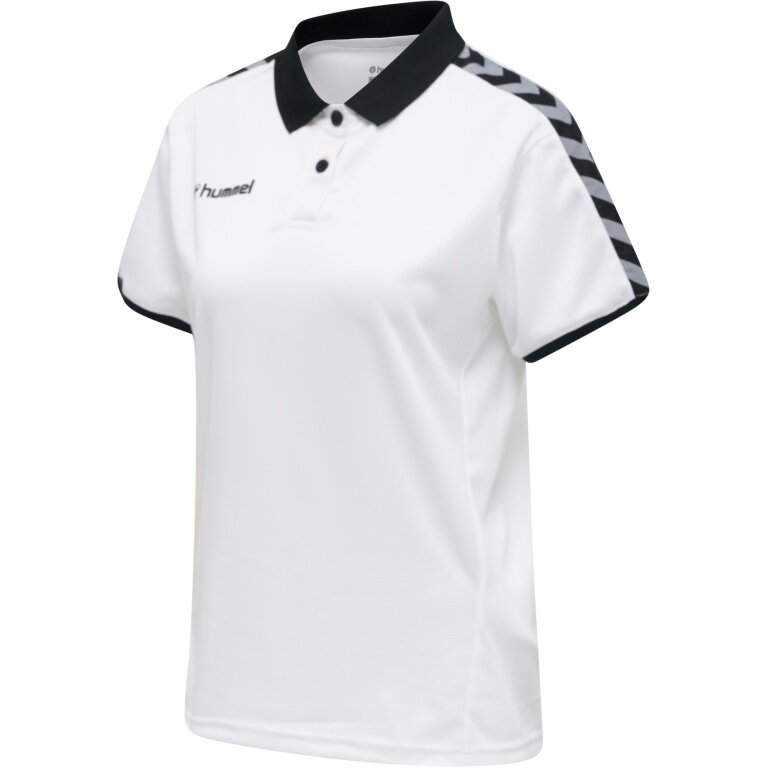 hummel Sport-Polo hmlAUTHENTIC Functional (weicher Jerseystoff) Kurzarm weiss/schwarz Damen