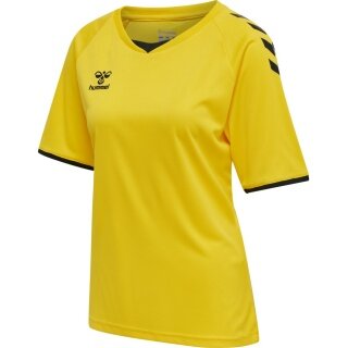 hummel Sport-Shirt hmlCORE Volley Tee (Polyester, Jerseystoff) Kurzarm gelb Damen