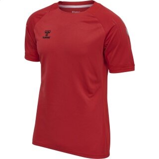 hummel Sport-Tshirt hmlLEAD Poly Jersey (Mesh-Material) Kurzarm rot Herren
