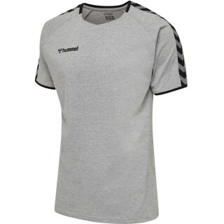 hummel Sport-Tshirt hmlAUTHENTIC Training Tee (Baumwoll-Polyestergemisch) Kurzarm grau Herren