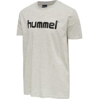 hummel Sport/Freizeit-Tshirt hmlGO Cotton Big Logo (Baumwolle) Kurzarm hellgrau Herren