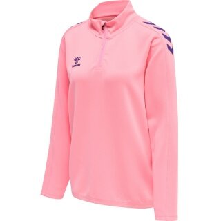 hummel Sport-Langarmshirt hmlCORE XK Half-Zip Sweat (Polyester-Sweatstoff) pink Damen