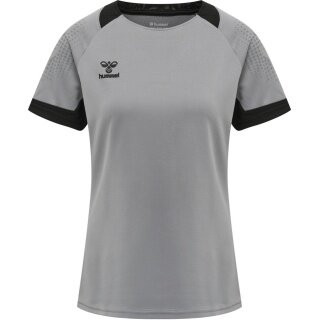 hummel Sport-Shirt (Trikot) hmlLEAD Poly Jersey (Mesh-Material) grau Damen