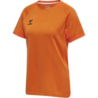 hummel Sport-Shirt (Trikot) hmlLEAD Poly Jersey (Mesh-Material) Kurzarm orange Damen
