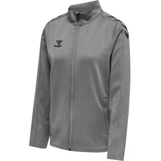 hummel Sport-Trainingsjacke hmlCORE XK Poly Zip Sweat (Polyester-Sweatstoff, Front-Reißverschluss) grau Damen
