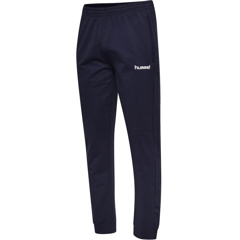 hummel Freizeithose hmlGO Cotton Pant (Baumwolle) lang marineblau Herren